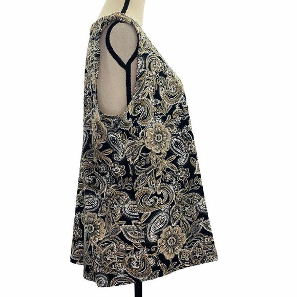 CROFT & Barrow Floral Paisley Sleeveless Blouse 2x - Picture 5 of 10